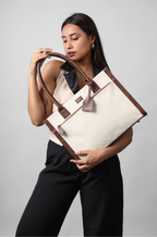 CARAMEL MOCHA TOTE WHITE