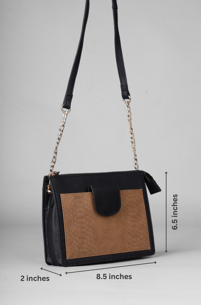 CROCO SLING BAG BLACK