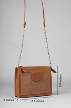 CROCO SLING BAG TAN