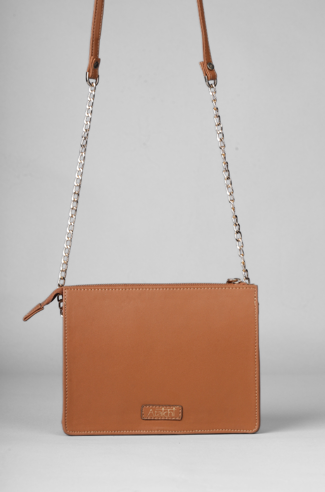 CROCO SLING BAG TAN