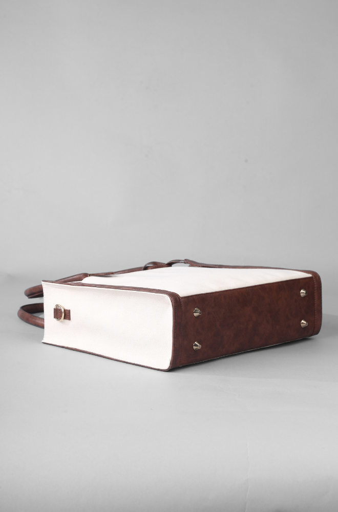 CARAMEL MOCHA TOTE WHITE