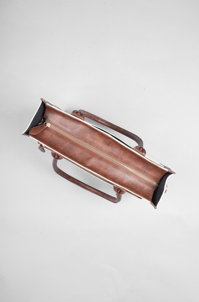 CARAMEL MOCHA TOTE WHITE