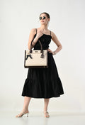 Garden Glow Dress Caramel Mocha Tote Bag Combo