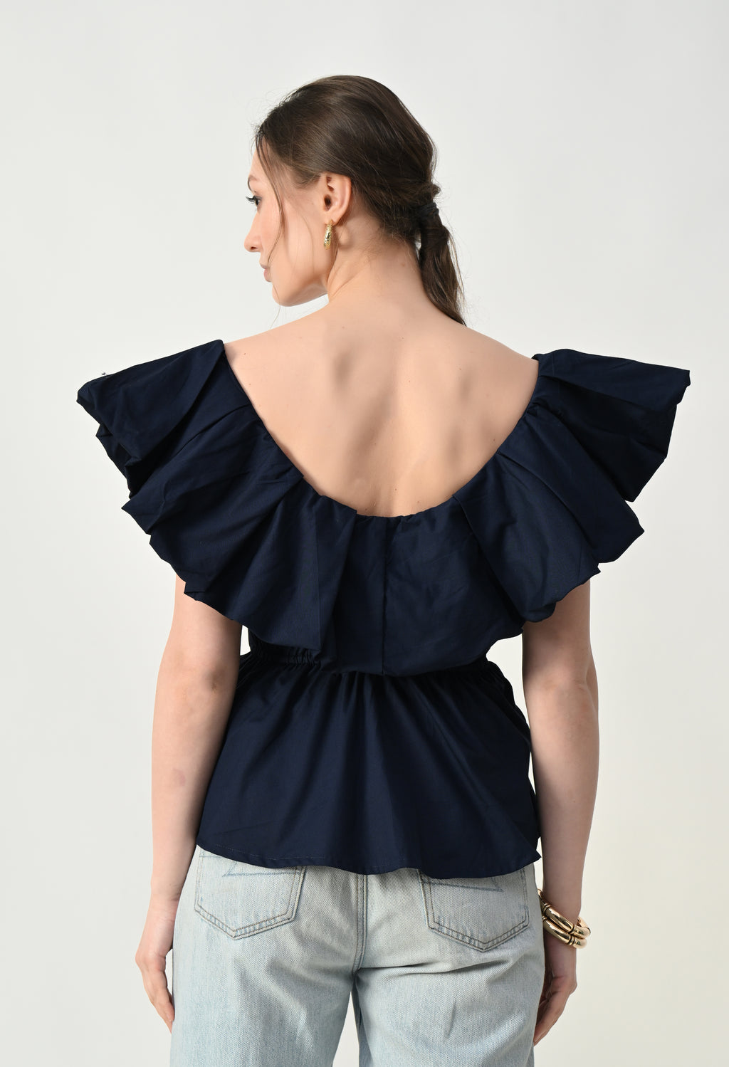 Scarlet Petal Top Navy