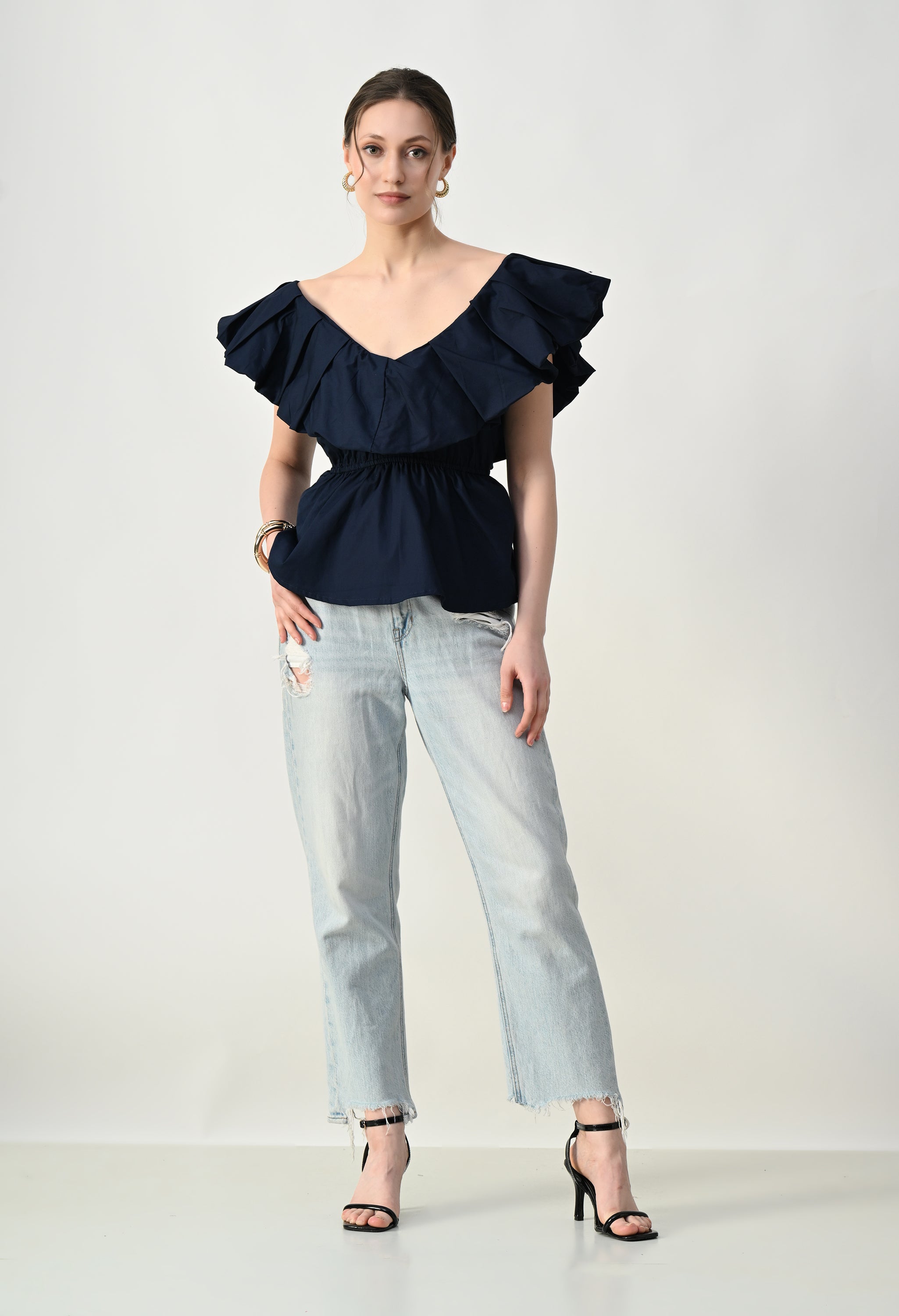 Scarlet Petal Top Navy