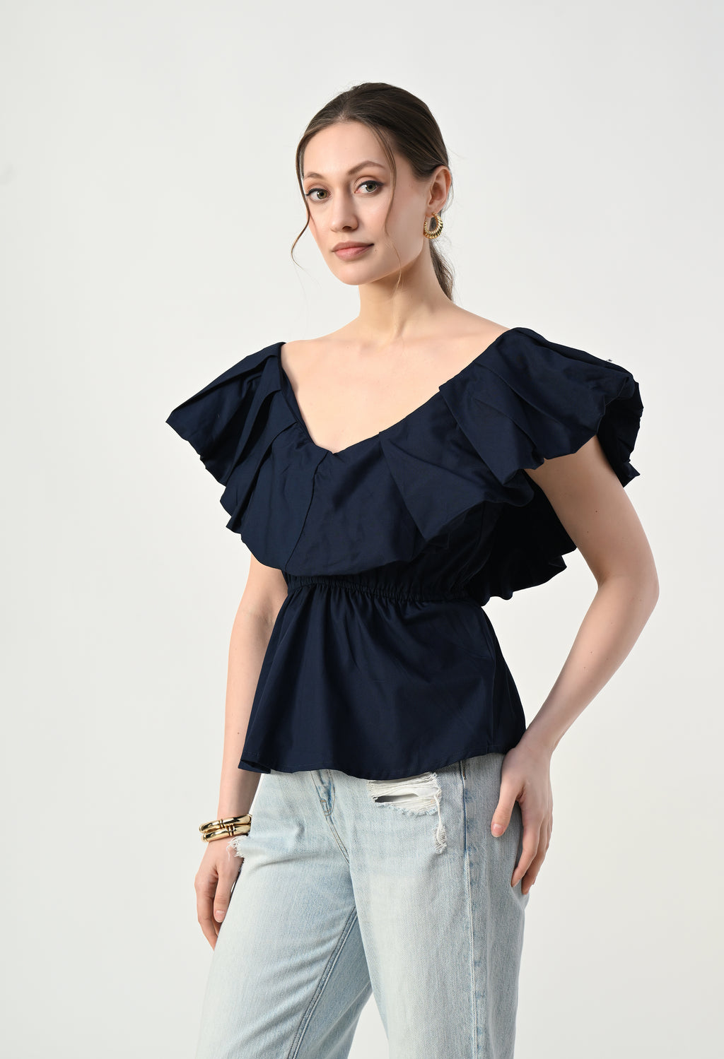 Scarlet Petal Top Navy