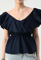 Scarlet Petal Top Navy