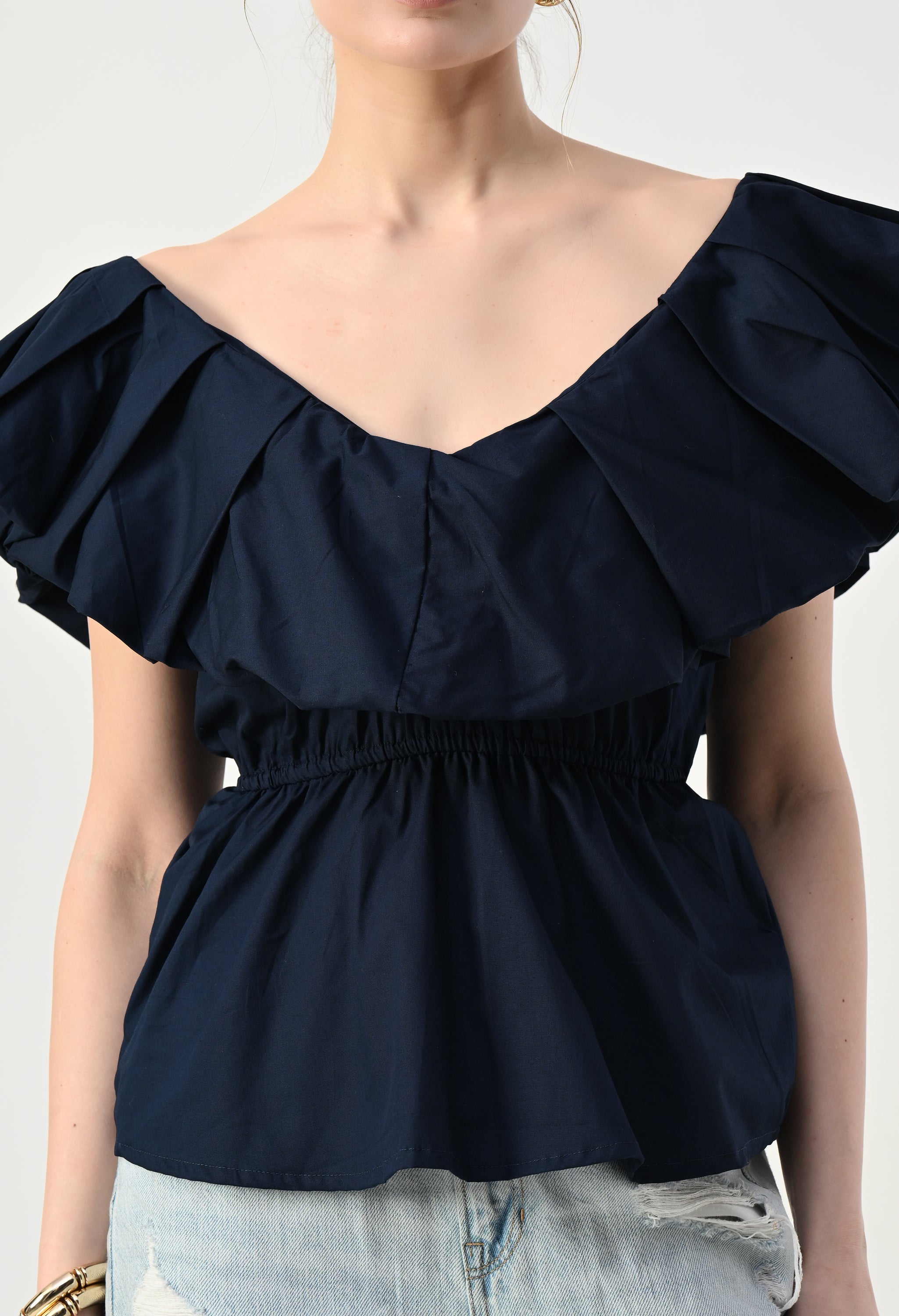 Scarlet Petal Top Navy