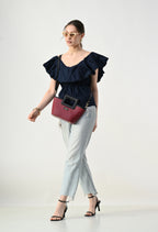Scarlet Petal Top Navy