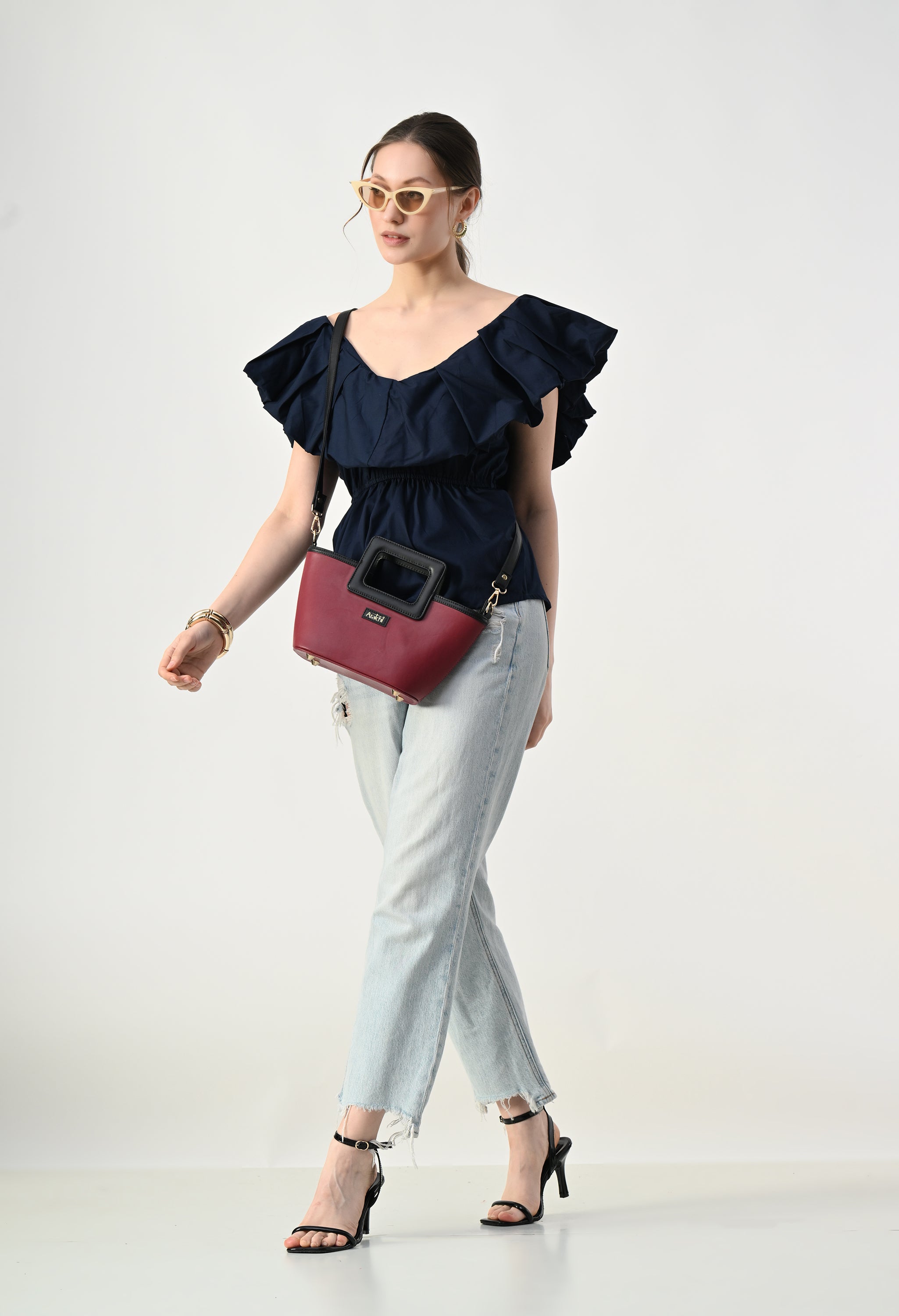 Scarlet Petal Top Navy