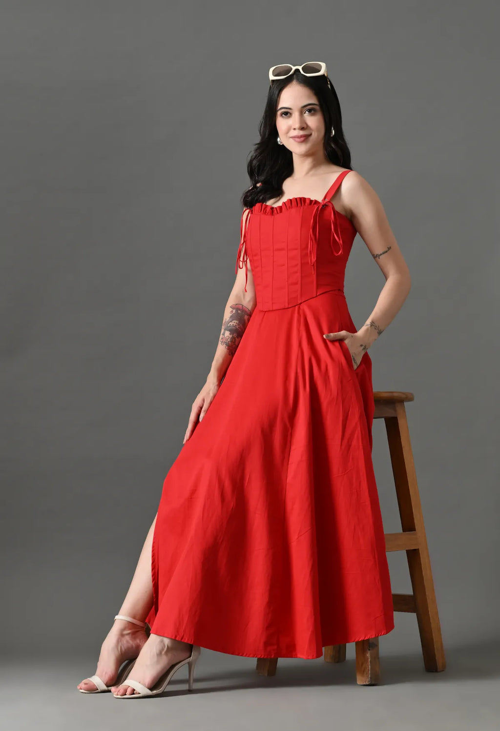 The Marigold Muse Dress Red